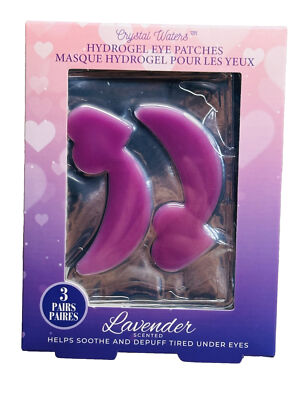 Crystal Waters Hydrogel Eye Patches 3 Pairs Lavander Scented. Helps Tired Eyes