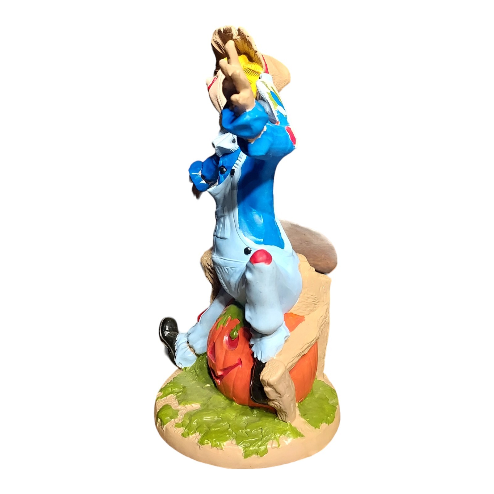 Vintage Halloween Ceramic Scarecrow on Jack O Lantern Hobbyist Byron Molds 1977 