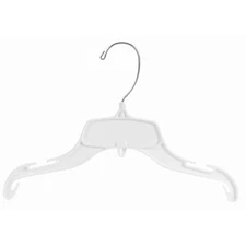 12" White Unbreakable Children's Plastic Dress Hanger Box of 100