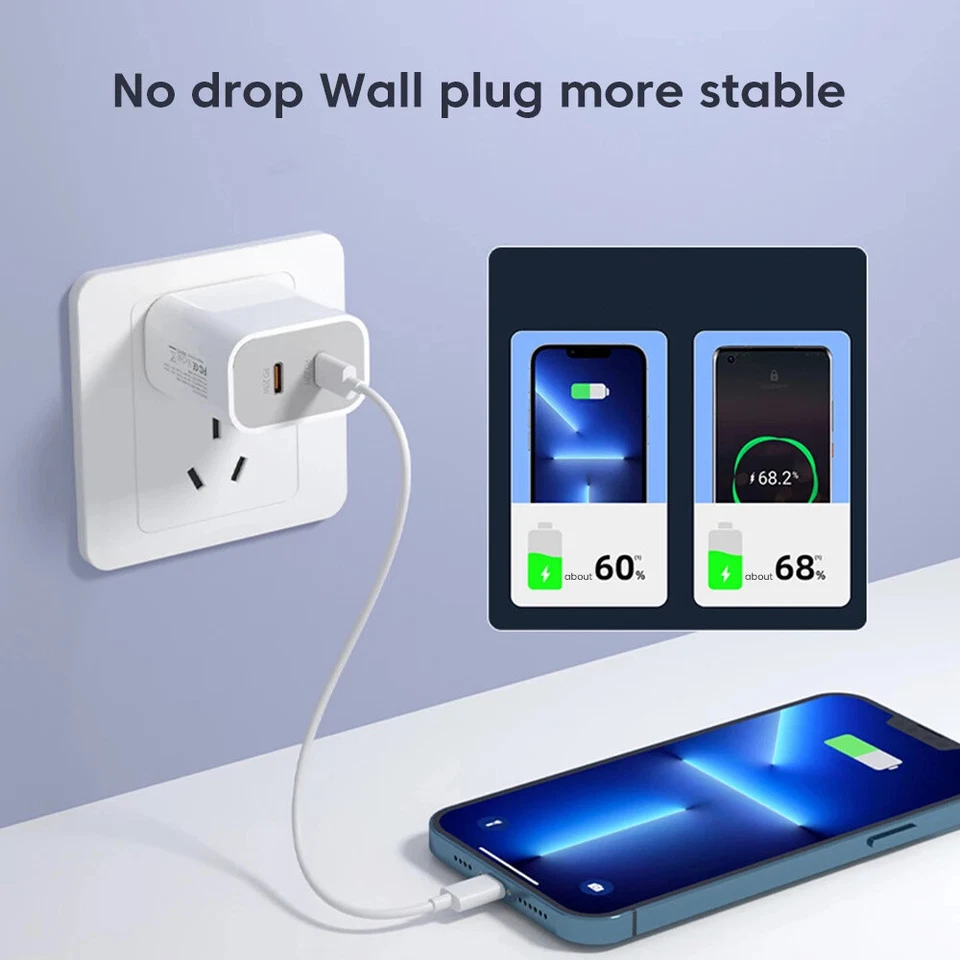 40W USB C Wall Charger Fast Block Type C Charging Brick Lot For iPhone Android - Image 2 of 4