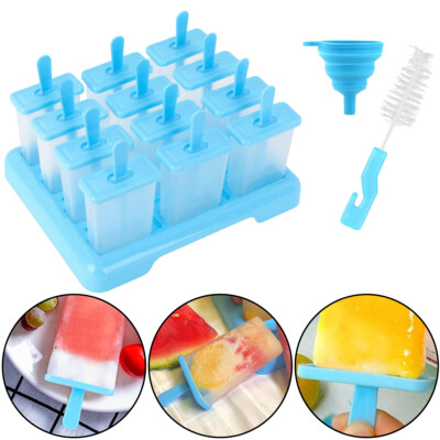 12x Eis am Stiel Form Eisformen Eisförmchen BPA Frei Stieleisform DIY Popsicle