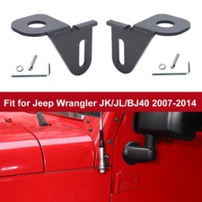 Left+Right Front CB Antenna Mount Bracket Holders For Jeep Wrangler JL JK TJ JT