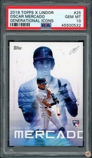 2019 TOPPS X LINDOR GENERATIONAL ICONS OSCAR MERCADO #25 PSA 10 POP 21 (522)