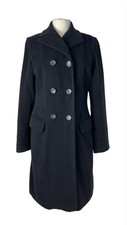 Jil Sander Black Wool Cashmere Coat, Fr 36