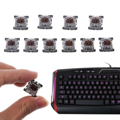 Gateron 10 Switch Meccanici Trasparenti MX 3 Pin Marroni – Compatibili Cherry MX, Per Tastiera Meccanica Fai Da Te, PCB E Piastra - 5