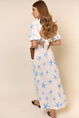 New Rixo Steph Backless Starfish Cream Blue Midi Dress Sz XS S M L | eBay New Rixo Steph Backless Starfish Cream Blue Midi Dress Sz XS S M L | eBay