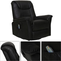 Massage Sofa Chair Electric Recliner Swivel Lounge Heated W/ Control Black Massage Sofa Chair Electric Recliner Swivel Lounge Heated W/ Control Black