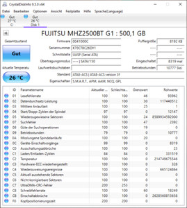 FUJITSU MHZ2500BT G1 500GB, 2.5", 8MB, 12,5 mm, 4200rpm, SATA 1,5Gb/s