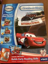 Disney Vtech Create-A-Story Cars Kids Builds Early Reading Skills Book New
