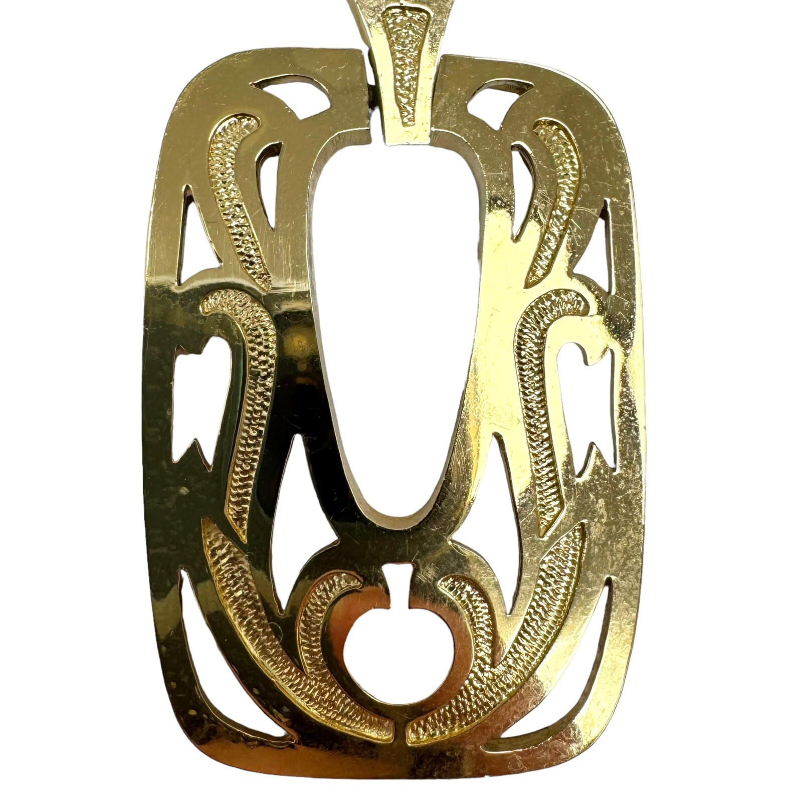 Vtg MONET Gold Tone Large Rectangular Pendant Sna… - image 5