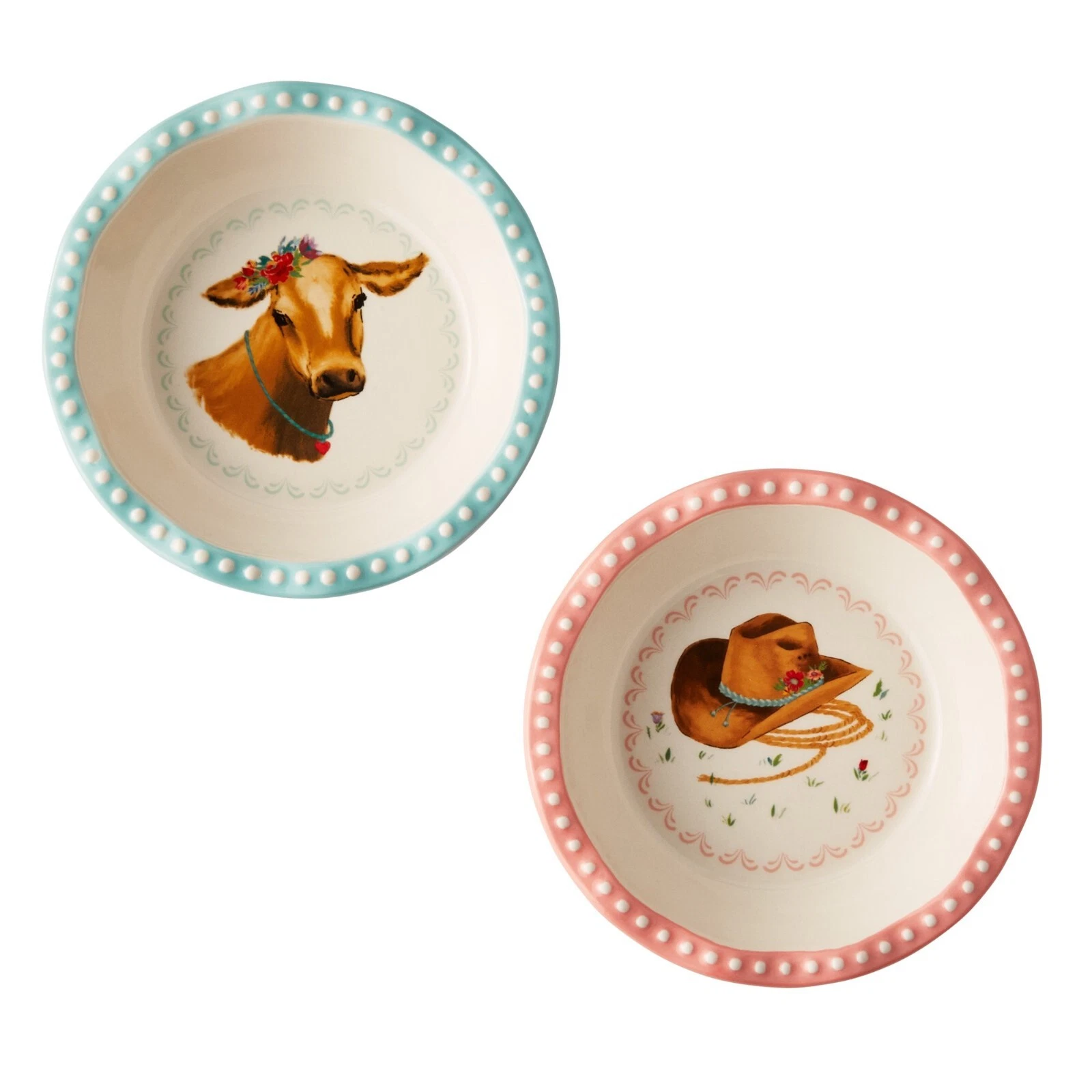 Two (2) Pioneer Woman ~ Sweet Romance ~ 4.75" Mini Pie Plates ~ Stoneware