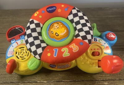 Vtech On-The-Go Baby Driver Fabric Steering Wheel & Car Sounds w/ Straps