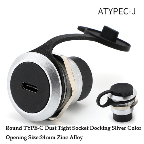 D-Type Data module Socket Round With Cover Dustproof, waterproof Black/Silver - Picture 20 of 32