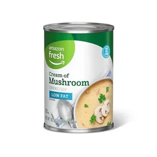 Sopa Crema de Champiñones Baja Grasa Amazon Fresh, Lata 10.5 oz
