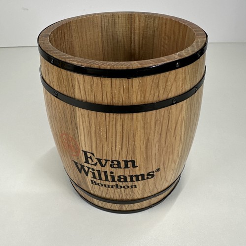 Evan Williams Bourbon Mini Barrel Cutlery Tray Holder Bar Man-cave Den Pub Rare - Foto 4 di 7