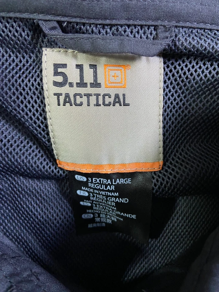 NEW 5.11 Tactical # 72175 Navy Blue Men's L/S Shirt Sz 3XL Regular Ripstop NWT - Image 3 of 4