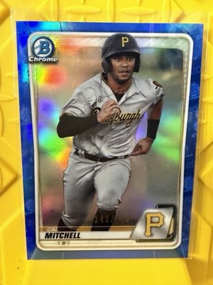 2020 Bowman Chrome Cal Mitchell Blue Refractor /150 Pittsburgh Pirates Prospect