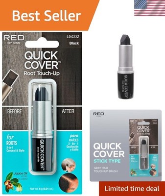 Portable Smoke Gray Hair Concealer with Brush - Long-Lasting, Flawless Finish