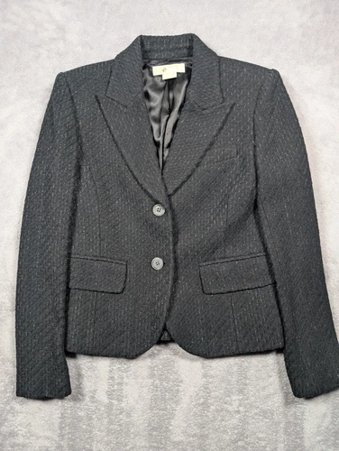 Cappotto blazer Michael Kors donna taglia 6 nero lana casual business monopetto