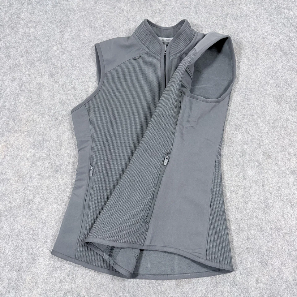 Fabletics Full Zip Pockets Sleeveless Performance Vest Women's Size Small Gray - Image 3 of 4