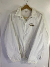 Vintage Auburn Sportswear White Windbreaker Jacket USA Made Size Large