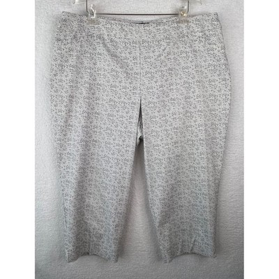 Cynthia Rowley Woman Black White Micro Print Cropped Pants Size 20W Stretch