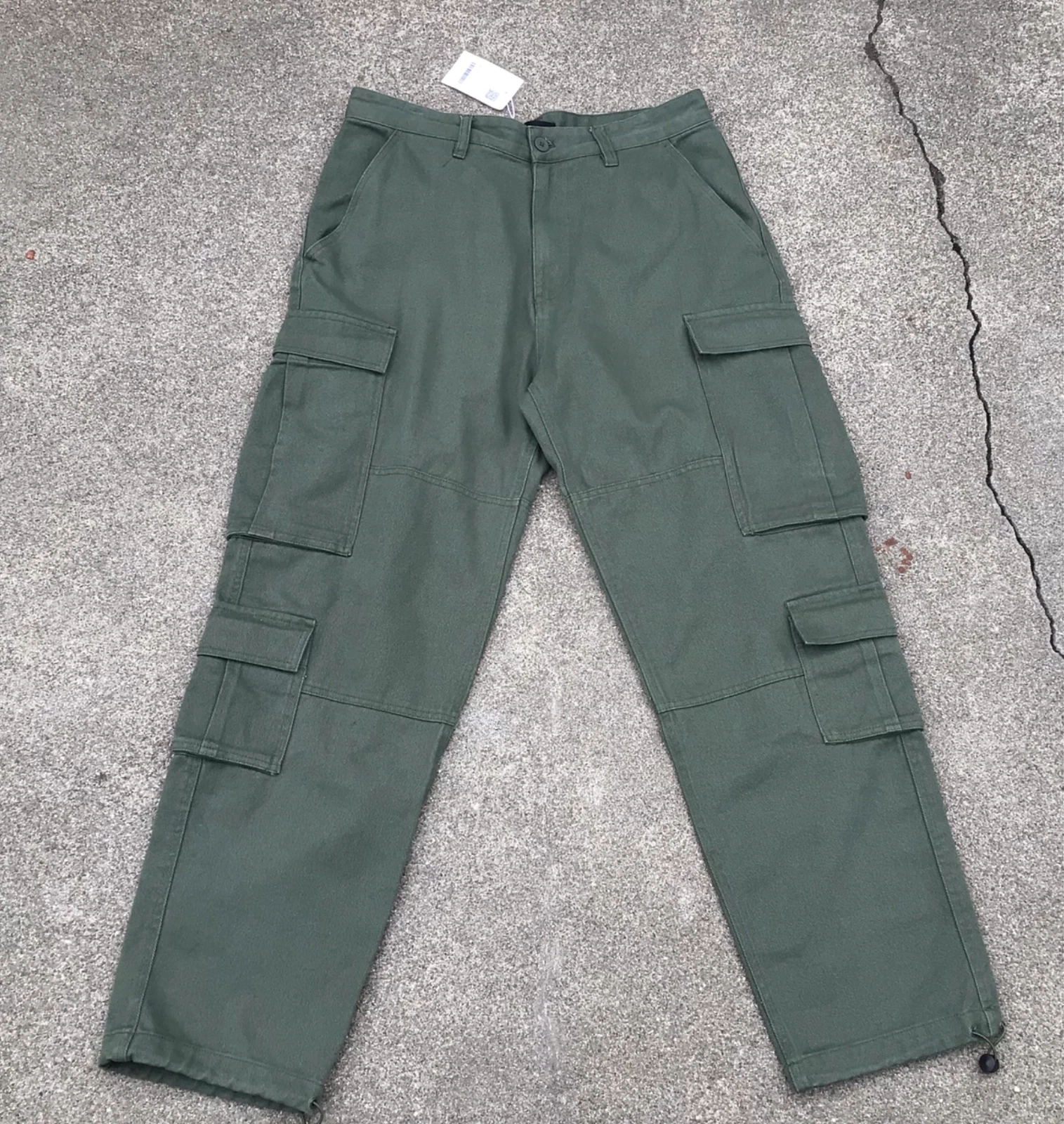 Oak & Fort Olive Green Cargo Pants Men’s Size 34 x 30 Draw String Cuff New