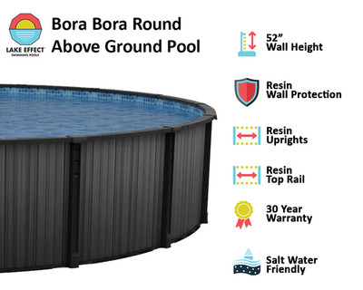 Lake Effect Bora Bora Above Ground Swimming Pool 52'' Wall w/ Liner and Skimmer