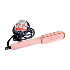 TYMO Ring Hair Straightener Comb Straightening Brush 5 Temp Dual Voltage Pink