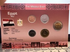 Littleton World Coin Set Egypt UNC 1 Pound, 5,10 Piastres 2008 50P 2012 25P 2010