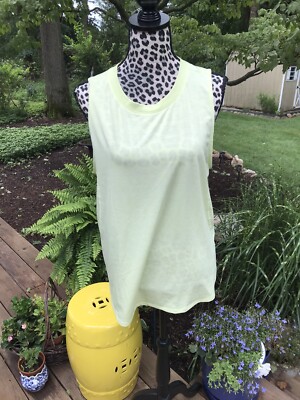 Tek Gear Tank Top Performance Hi-lo Drytek Citrus Green Performance Gear New 2X