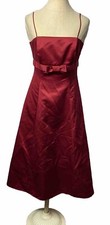 David  s Bridal Red Satin A Line Evening Gown with Bow Size 4