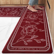 Kitchen Floor Mat Set of 2 Cushioned Anti Fatigue Kitchen Mat 17"x47" 17"x29"...