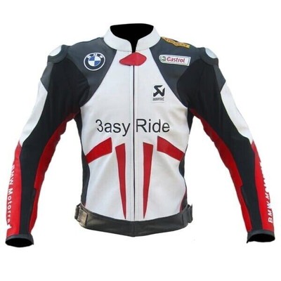 Bmw Easy Ride Motorbike Leather Jacket in Cowhide / 5 Ce Approved Protections