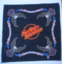 Echarpe vintage Harley Davidson Bandanna Eagle drapeau made in USA