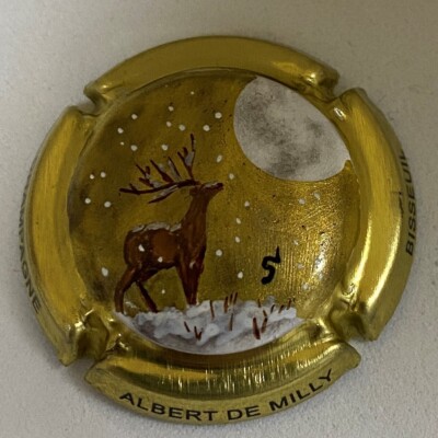 1 Champagnerkapsel handbemalt ALBERT DE MILLY, RENTIER