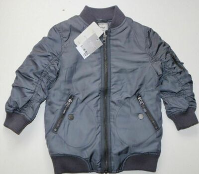 NEXT GREY SHOWER RESISTANT LINED ZIP BOMBER JACKET