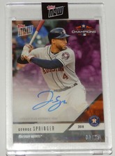 2018 GEORGE SPRINGER AL WEST DIVISION CHAMPS SIGNED #01/25 TOPPS NOW CARD #PS32C