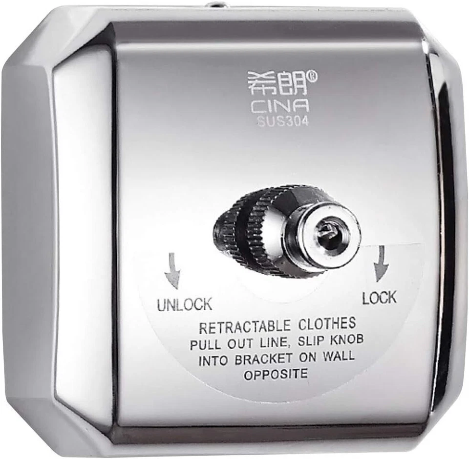 Tendedero retráctil interior resistente 304 acero inoxidable alambre duradero 12 pies Foto 3 de 4