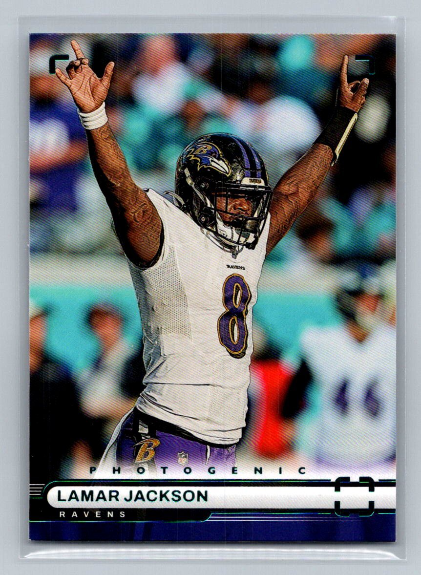 2022 Panini Chronicles Photogenic Teal Lamar Jackson #PH-3 Baltimore Ravens