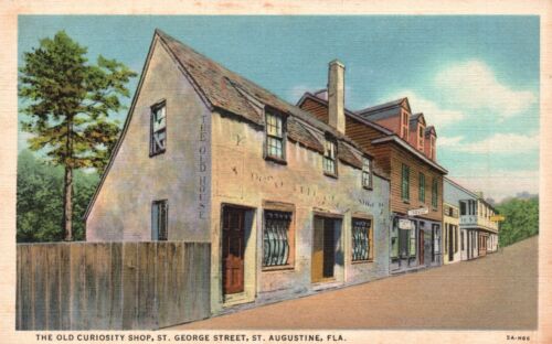 Vintage Postcard 1930's The Oldest Curiosity Shop St. Augustine FL Florida - Afbeelding 1 van 2