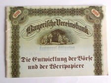 Heft Bayerische Vereinsbank Die Entwicklung der B&ouml;rse Wertpapiere ( Aktien, .. )