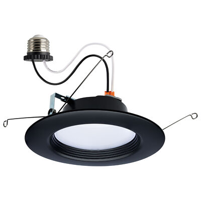 1 Pack Satco S11835R1 LED CCT Color Selectable Downlight Retrofits 9W 120V Black