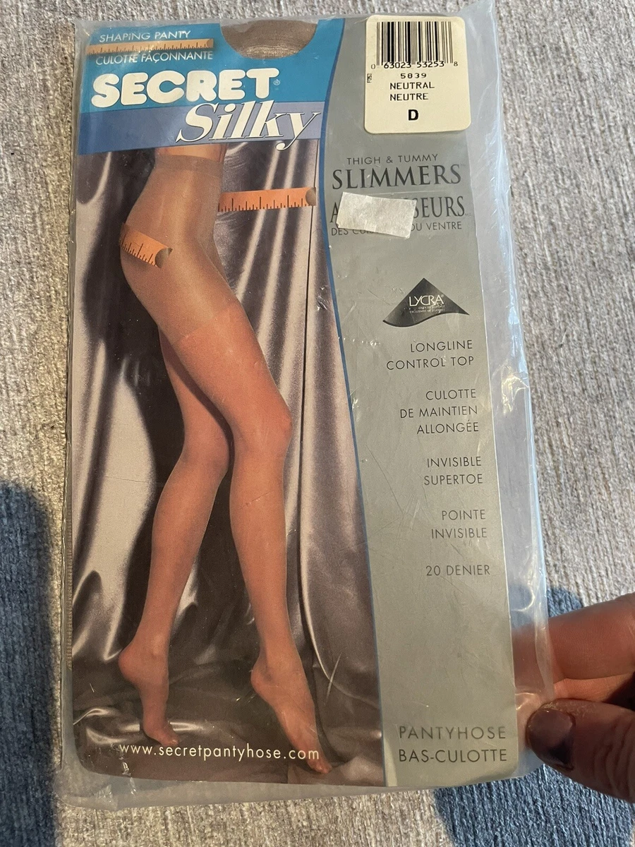 New Secret Silky Pantyhose Neutral Size D Thigh & Tummy Slimmers Control  Top