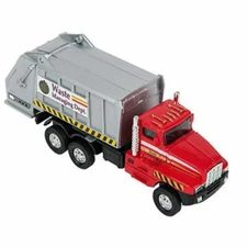 RI Novelty - Pull Back Die-Cast Metal Vehicle - SANITATION GARBAGE TRUCK (Red)(6