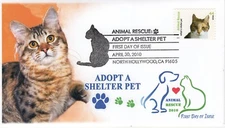 AO-4453-2, 2010, Adopt a Shelter Pet, Pictorial Postmark, First Day Cover, Add O