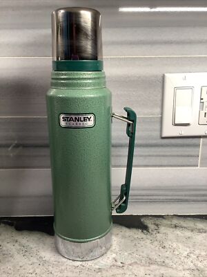Stanley Classic Vacuum Thermos Bottle Green with Handle And