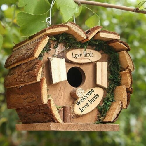 Birds Hotel House Breeding Cage Wooden Feeding Nest Garden Backyard Lovely gift