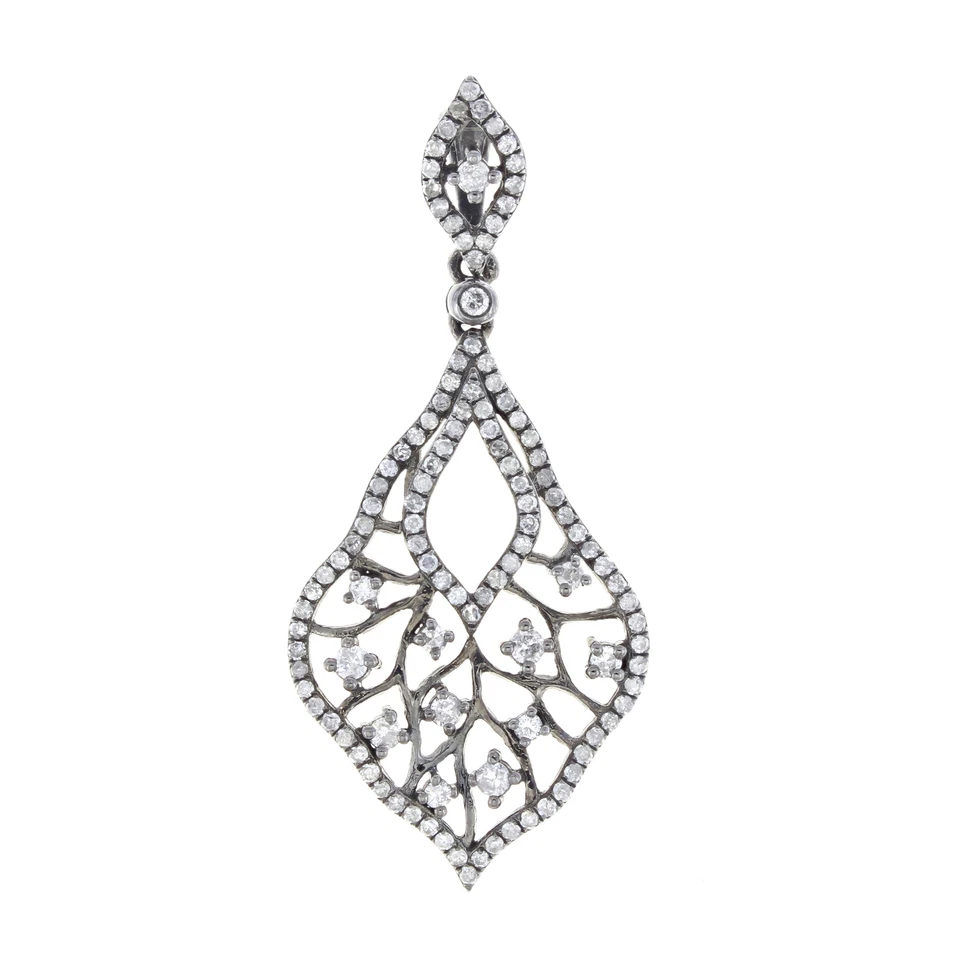 Colgante Gota Diamante Rodio Negro Oro Blanco Rachel Koen 14K 0.67cttw