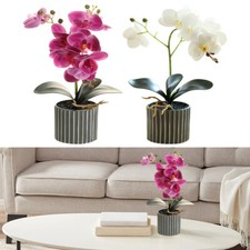 Artificial Plant Bonsai Fake Silk Orchid Flower Potted Home Party Garden Decor